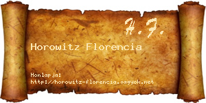 Horowitz Florencia névjegykártya
